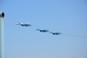 Истребители-бомбардировщики СУ-27 ВВС Республики Казахстан на подлете к цели