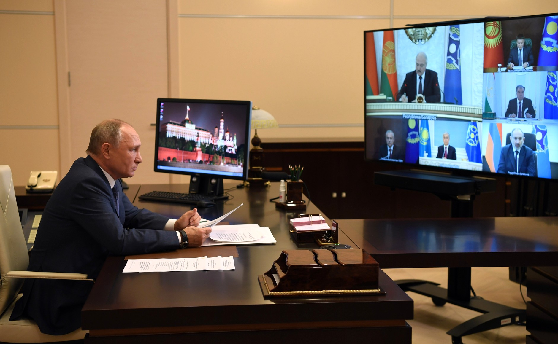 2 декабря 2020 года впервые в режиме видеоконференции состоялась сессия Совета коллективной безопасности ОДКБ 2 декабря 2020 года впервые в режиме видеоконференции состоялась сессия Совета коллективной безопасности ОДКБ