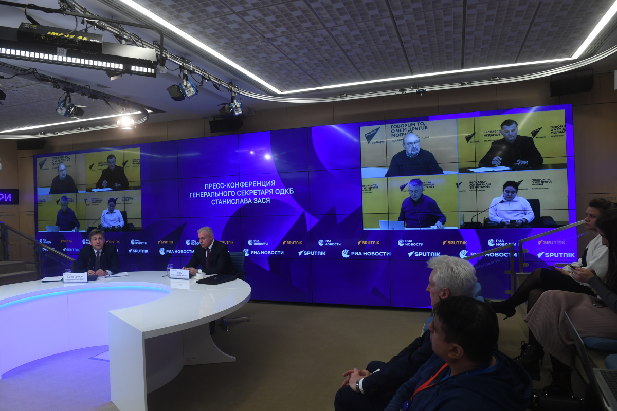 19 декабря состоялась пресс-конференция  Генерального секретаря ОДКБ Станислава ЗАСЯ  об итогах деятельности ОДКБ в 2022 году