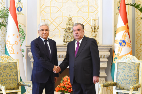 В Душанбе состоялась встреча Президента Таджикистана Эмомали Рахмона с Генеральным секретарем ОДКБ Имангали Тасмагамбетовым