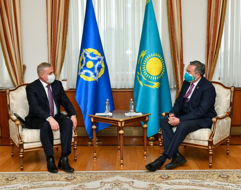 Генеральный секретарь ОДКБ Станислав Зась в Нур-Султане встретился с главой МИД Казахстана Мухтаром Тлеуберди