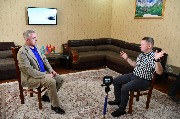 Генеральный секретарь ОДКБ Станислав Зась дает интервью Межгосударственной телерадиокомпании "МИР"